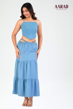 VALERIA CHAMBRAY SKIRT