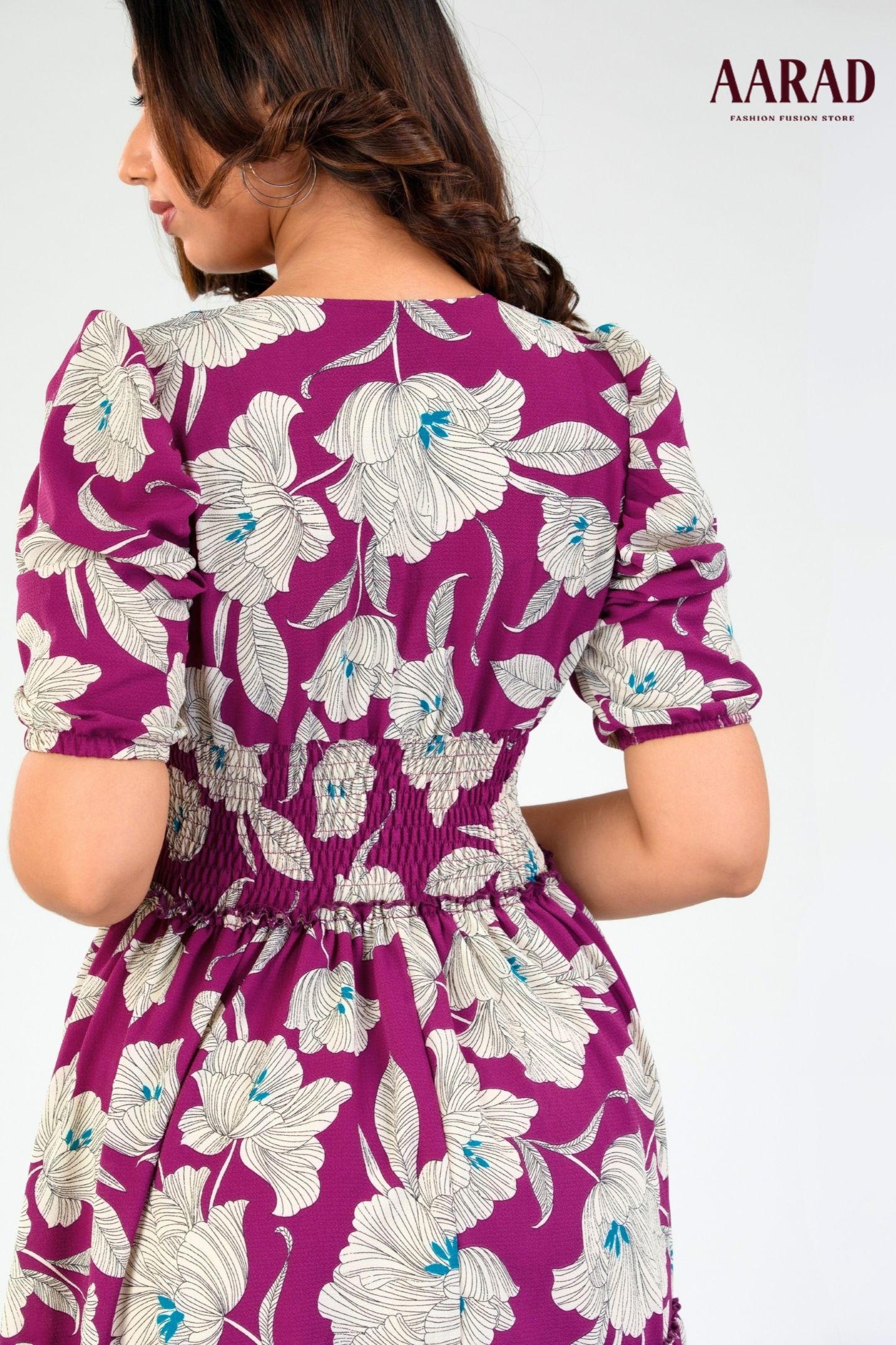 HAYLEY PUFF SLEEVE MINI DRESS - Image 4