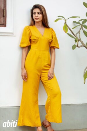 EMPIRE WAIST LINEN JUMPSUIT